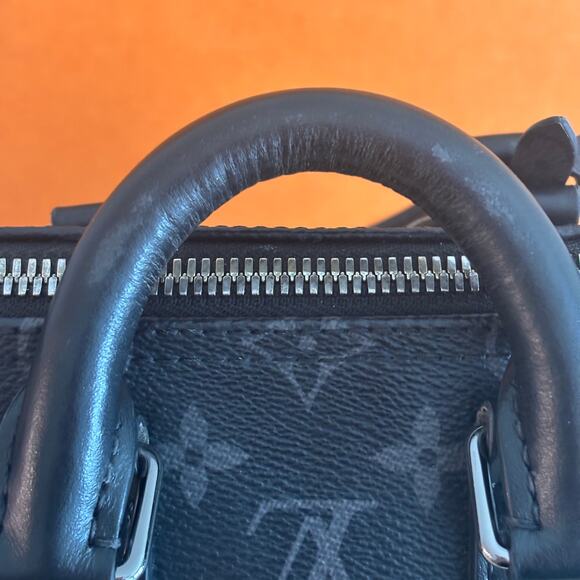 Louis Vuitton Keepall Bandoulière 25 Crossbody Bag Monogram Eclipse Gray Black - Picture 11 of 15